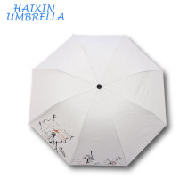 Wholesale Promotion for DIY Logo Painting Customized Flower Print Solid Colour Dye Sublimation White Umbrella for Wedding Gifts